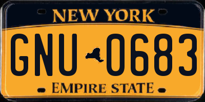 NY license plate GNU0683