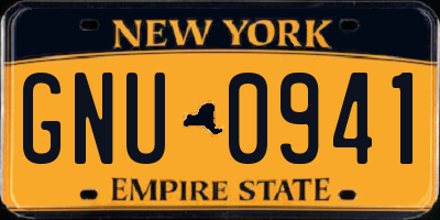 NY license plate GNU0941