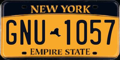 NY license plate GNU1057