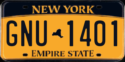 NY license plate GNU1401