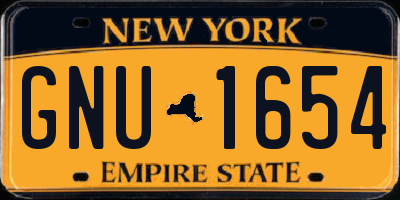 NY license plate GNU1654