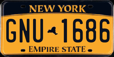 NY license plate GNU1686