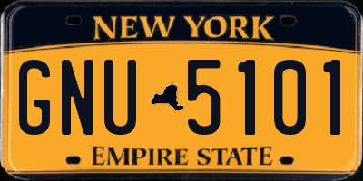NY license plate GNU5101