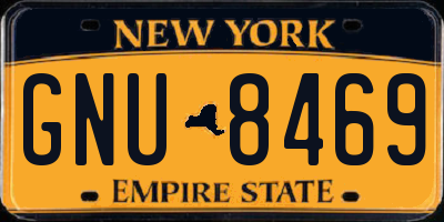 NY license plate GNU8469