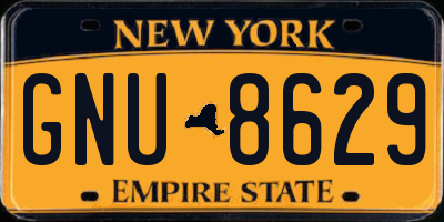NY license plate GNU8629