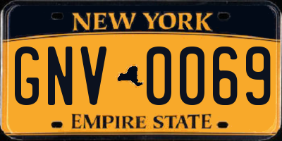 NY license plate GNV0069
