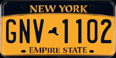 NY license plate GNV1102