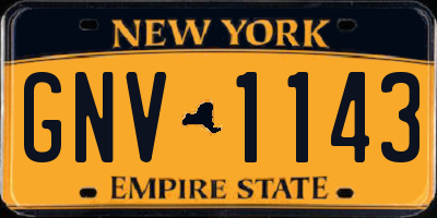 NY license plate GNV1143
