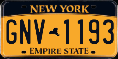 NY license plate GNV1193