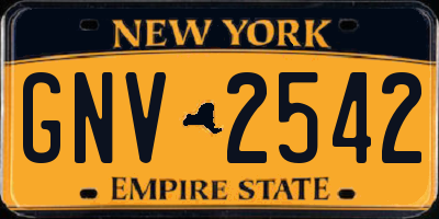 NY license plate GNV2542