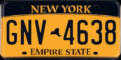 NY license plate GNV4638