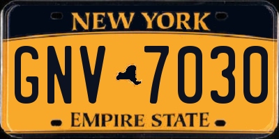 NY license plate GNV7030