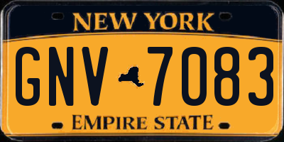 NY license plate GNV7083