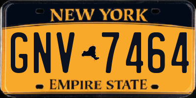 NY license plate GNV7464