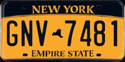 NY license plate GNV7481