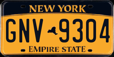NY license plate GNV9304