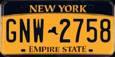 NY license plate GNW2758
