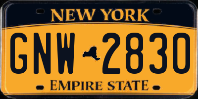 NY license plate GNW2830