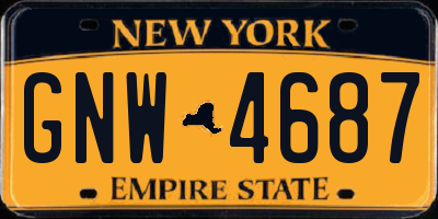 NY license plate GNW4687