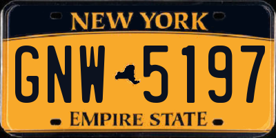 NY license plate GNW5197