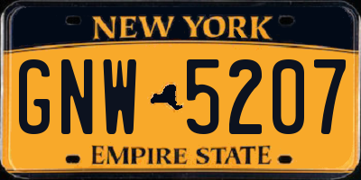 NY license plate GNW5207