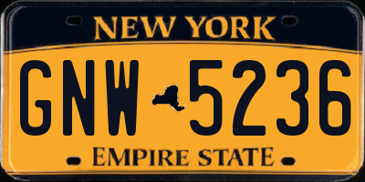 NY license plate GNW5236