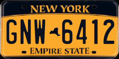 NY license plate GNW6412