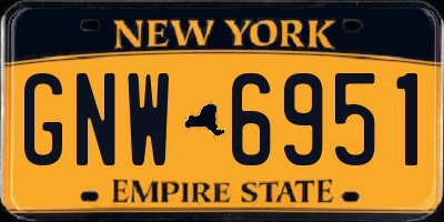 NY license plate GNW6951