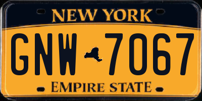 NY license plate GNW7067