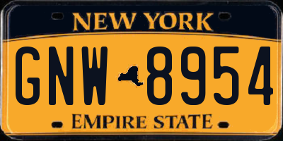 NY license plate GNW8954