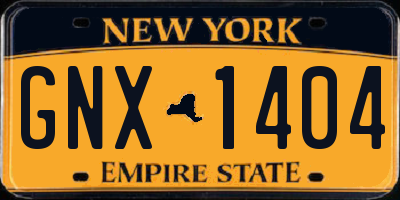NY license plate GNX1404