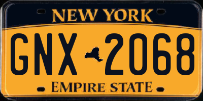 NY license plate GNX2068