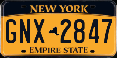 NY license plate GNX2847