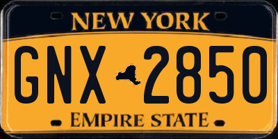 NY license plate GNX2850