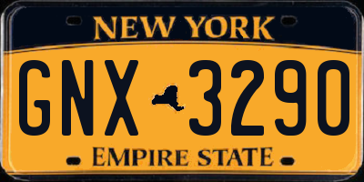 NY license plate GNX3290