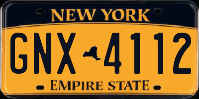 NY license plate GNX4112