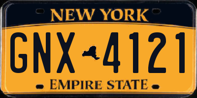 NY license plate GNX4121
