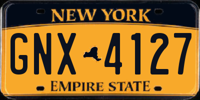 NY license plate GNX4127