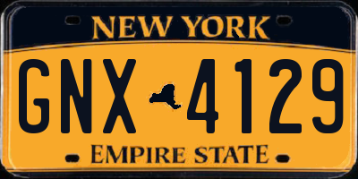 NY license plate GNX4129