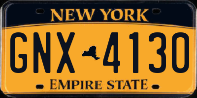 NY license plate GNX4130