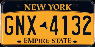 NY license plate GNX4132