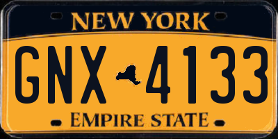 NY license plate GNX4133