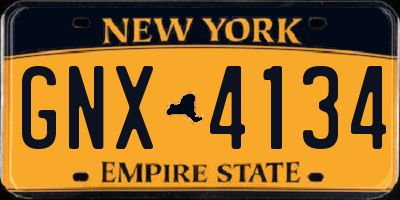 NY license plate GNX4134