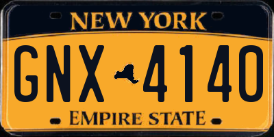 NY license plate GNX4140