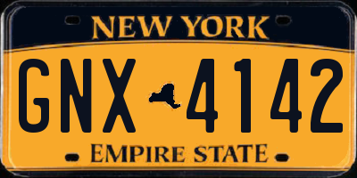 NY license plate GNX4142