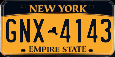 NY license plate GNX4143