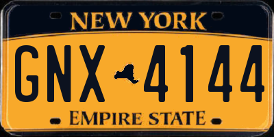 NY license plate GNX4144