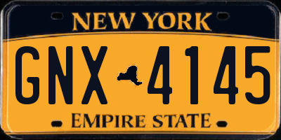 NY license plate GNX4145