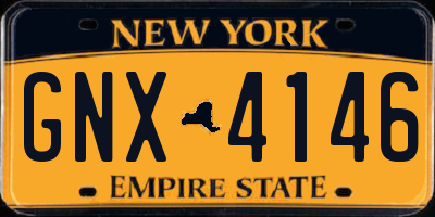 NY license plate GNX4146