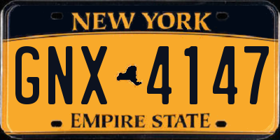 NY license plate GNX4147